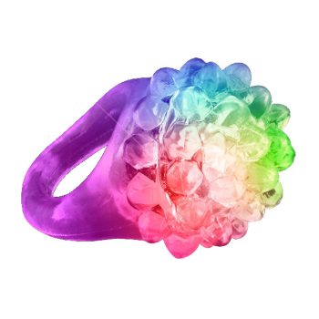 Light Up Soft Bubble Novelty Flashing Rings Pack of 24 Rainbow Multicolor