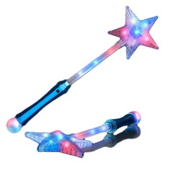 Crystal Star Wand with Red White and Blue LEDs 4th of July