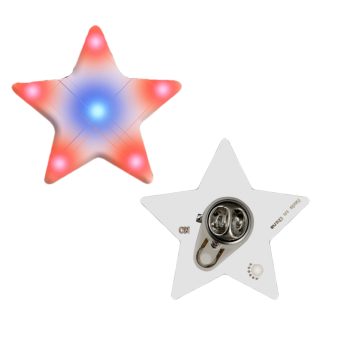 Turbo Star with Safety Pin Clasp Flashing Body Light Lapel Pins 4th of July