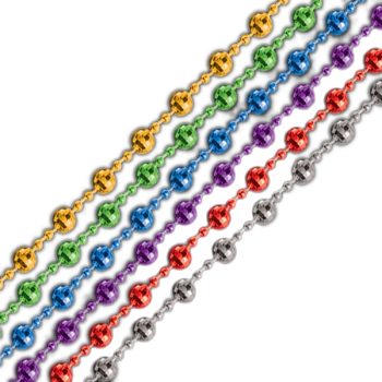 Round Mardi Gras Beaded Necklace Assorted Pack of 12 All Products