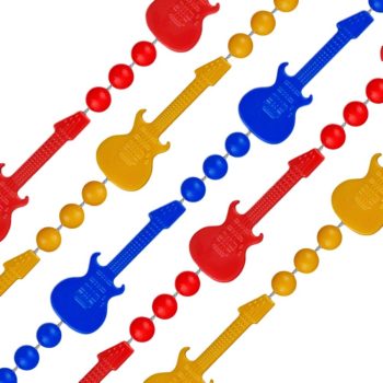 Rock N Roll Guitar Bead Necklace Assorted Pack of 12 All Products