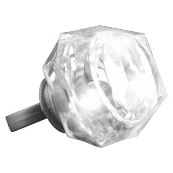 Huge Gem White Diamond Novelty Flashing Ring White