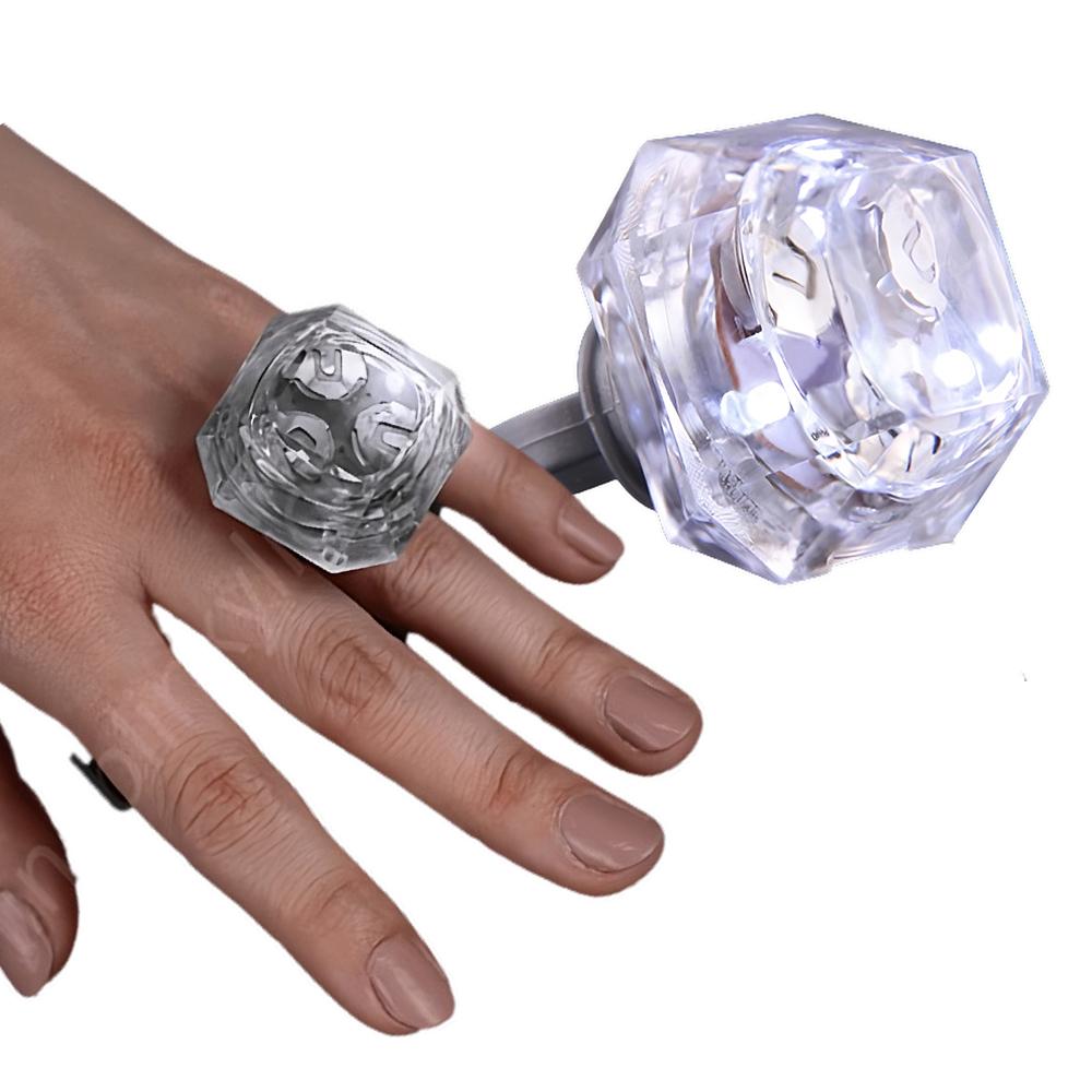Huge Gem White Diamond Novelty Flashing Ring All Products 5
