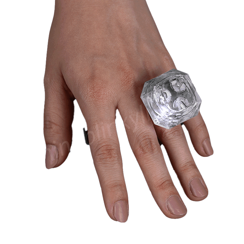 Huge Gem White Diamond Novelty Flashing Ring All Products 4