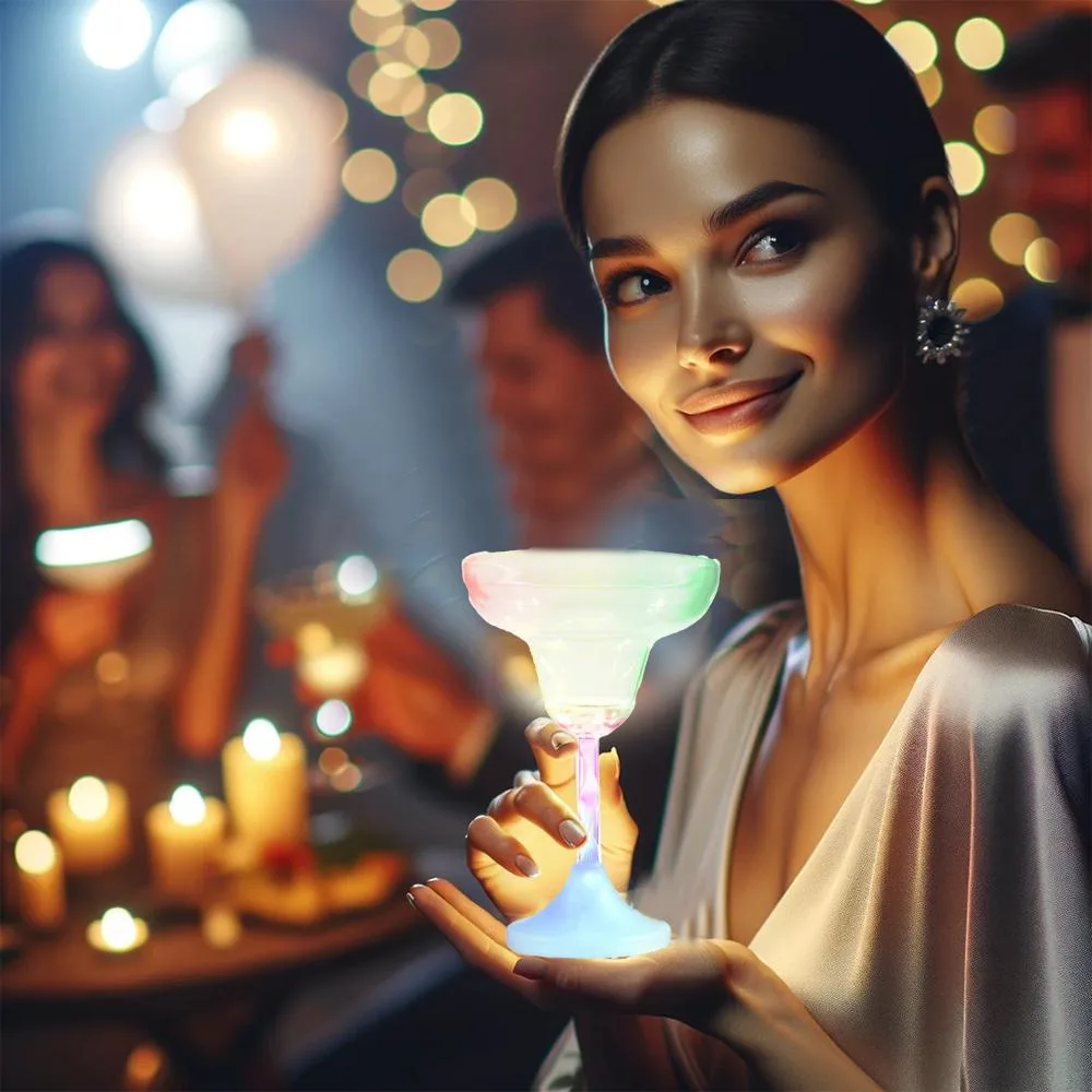 LED Margarita Drinking Glass Long Spiral Stem All Products 4