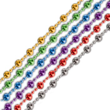 Assorted Color Disco Bead Mardi Gras Necklaces Pack of 12 All Products