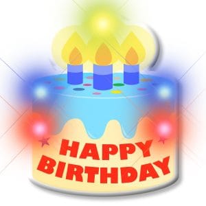 Birthday Cake Flashing Body Light Lapel Pins All Body Lights and Blinkees