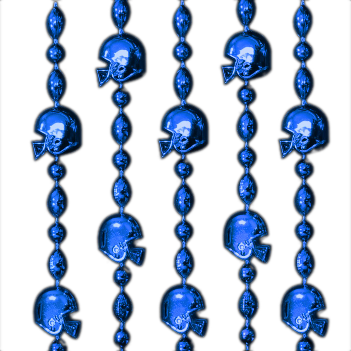 Football Helmet Bead Necklaces Metallic Blue Pack of 12 All Products
