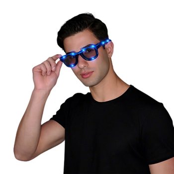 Blue LED Nerd Glasses Blue