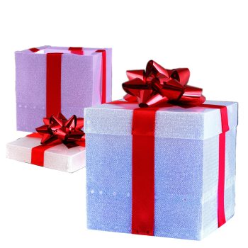 Color Changing Gift Box with Lid Light Up Christmas Decorations