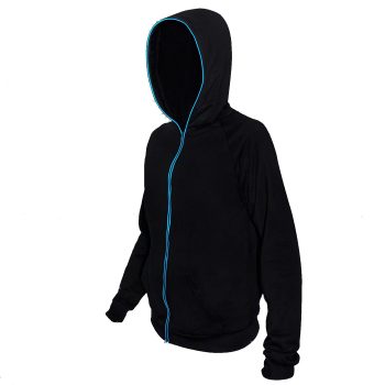 Electro Luminescent Zip Up Hoodie Blue Large All Products