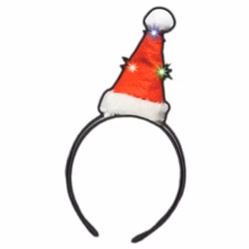 Flashing Mini Santa Hat Light Up Headband All Products