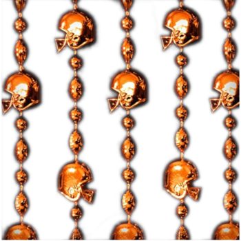 Football Helmet Bead Necklaces Metallic Orange Pack of 12 Beads