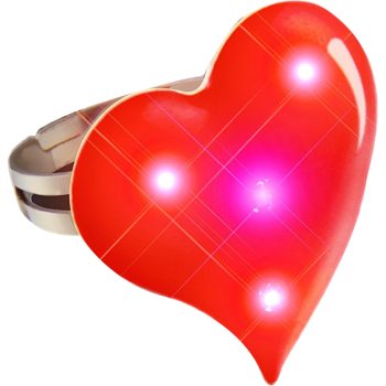 Funky Heart Ring Flashing Body Light Lapel Pins Red