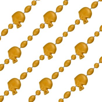Football Helmet Bead Necklaces Non Metallic Gold Pack of 12 Beads