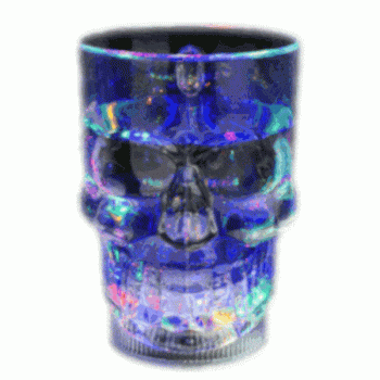 LED Skull Mug 20 Ounce Rainbow Multicolor