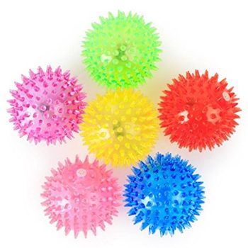 LED Soft Spike Air Bounce Ball Pack of 6 Rainbow Multicolor