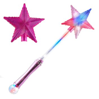 Light Up Crystal Star Wand Pink Pink