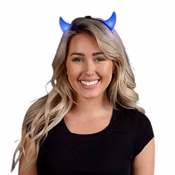 Light Up Devil Horns Blue All Products