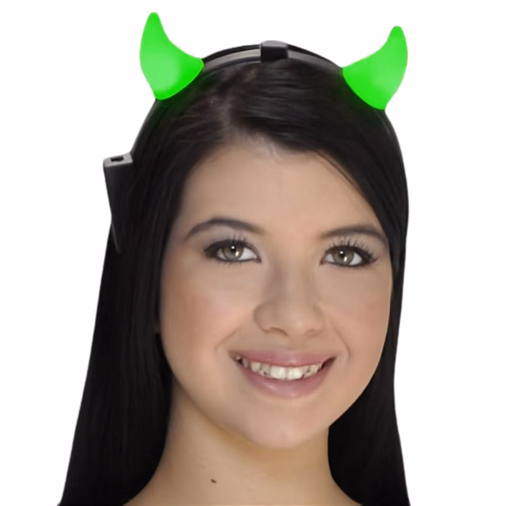 Light Up Devil Horns Green All Products 3