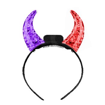 Light Up Devil Horns Multicolor Halloween Light Up Headbands
