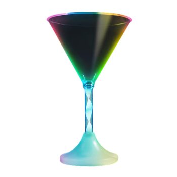 Martini Drinking Glass Long Stem Rainbow Multicolor