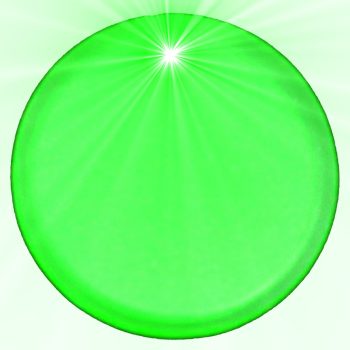 Light Up Round Badge Pin Green Flashing