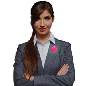 Light Up Round Badge Pin Pink All Products