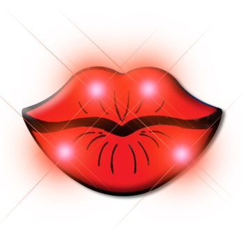 Lips Flashing Body Light Lapel Pins Red