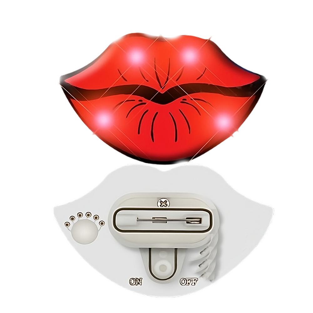 Lips Flashing Body Light Lapel Pins All Products 4