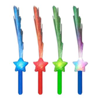 Light Up Fiber Optic Shooting Star Wand Pack of 12 All Products
