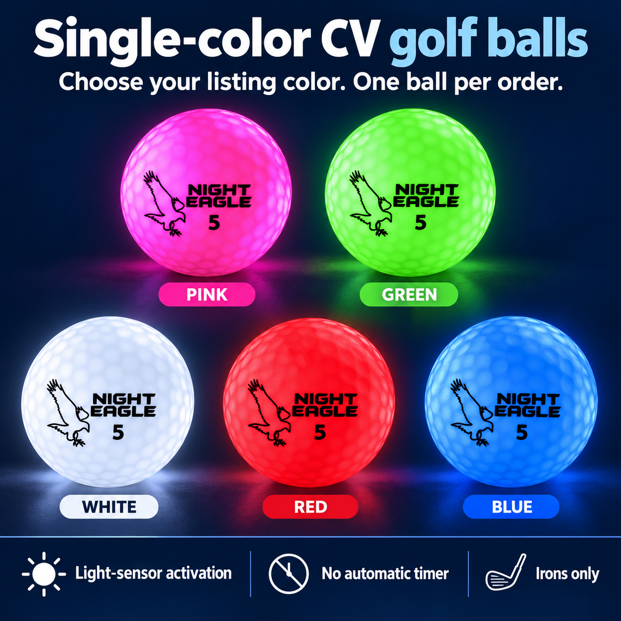 Night Eagle CV LED Golf Ball Red 1 Ball All Products Night Eagle CV LED Golf Ball Red 1 Ball All Products 3