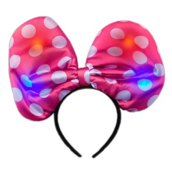 Light Up Soft Bow Headband Pink All Products