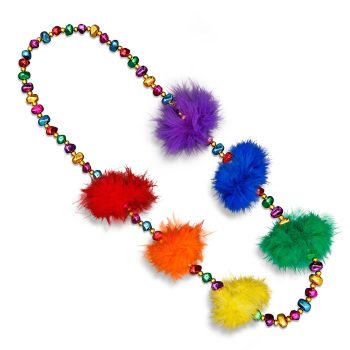 Rainbow Feather Beaded Necklace Beads