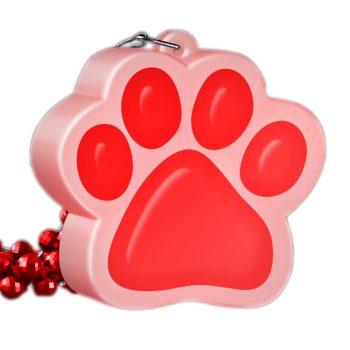 Light Up Red Paw Print Charm Necklace Animals