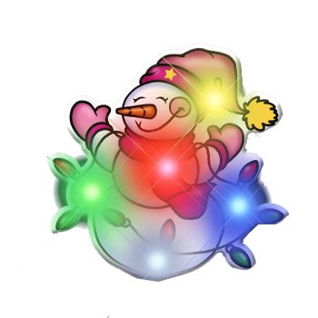 Snowman Tangled up in Christmas Lights Flashing Blnky Body Light Lapel Pins Christmas Flashing Blinky Light Lapel Pins