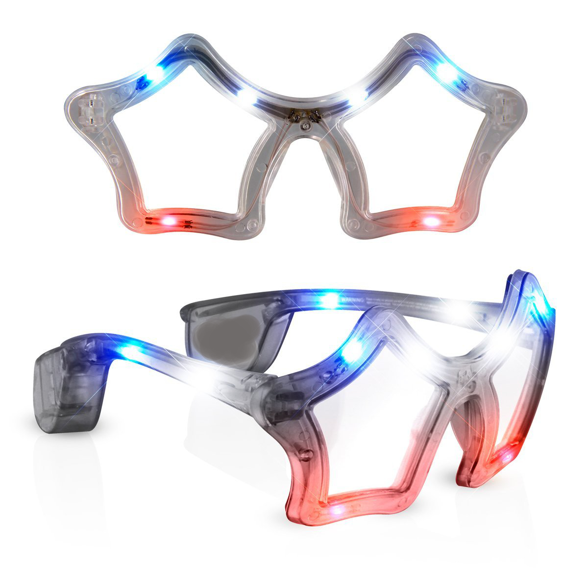 Red White Blue Flashing LED Star Sunglasses 4th of July 3