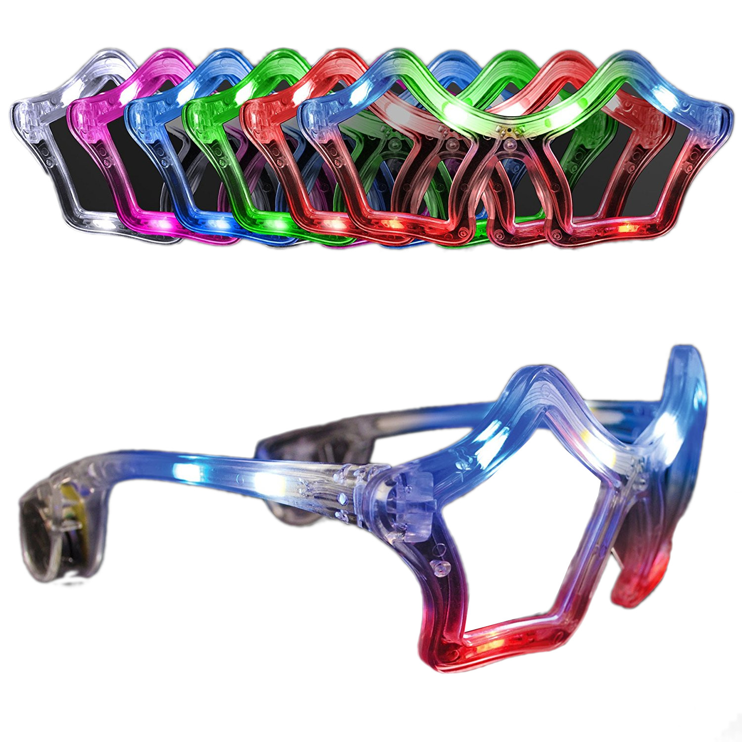 Assorted Star LED Sunglasses Pack of 12 4th of July 3