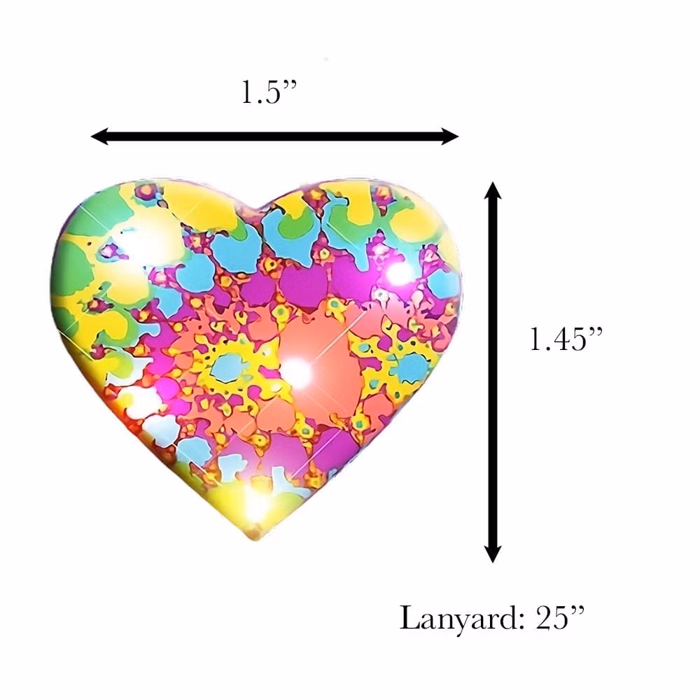 Tie Dye Heart Necklace Flashing Body Light Lapel Pins All Products 4