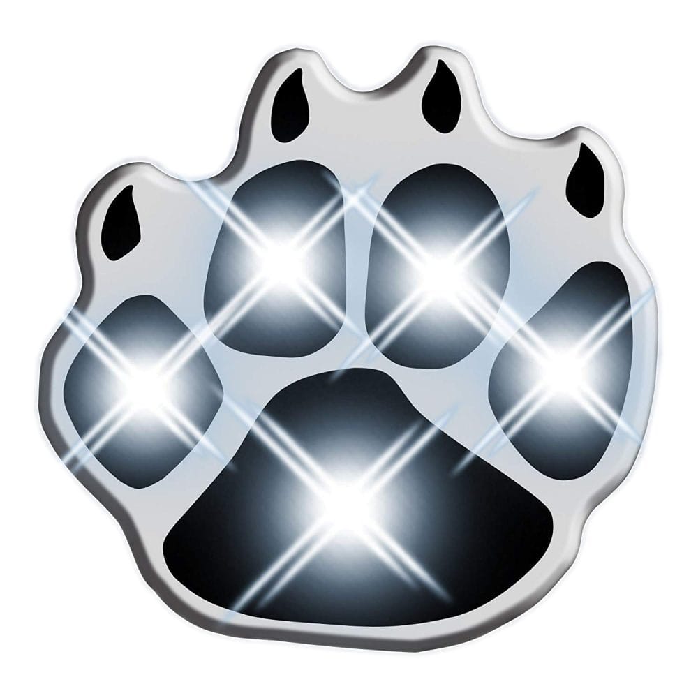 White Pawprint Flashing Body Light Lapel Pins All Body Lights and Blinkees 3