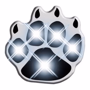 White Pawprint Flashing Body Light Lapel Pins All Body Lights and Blinkees