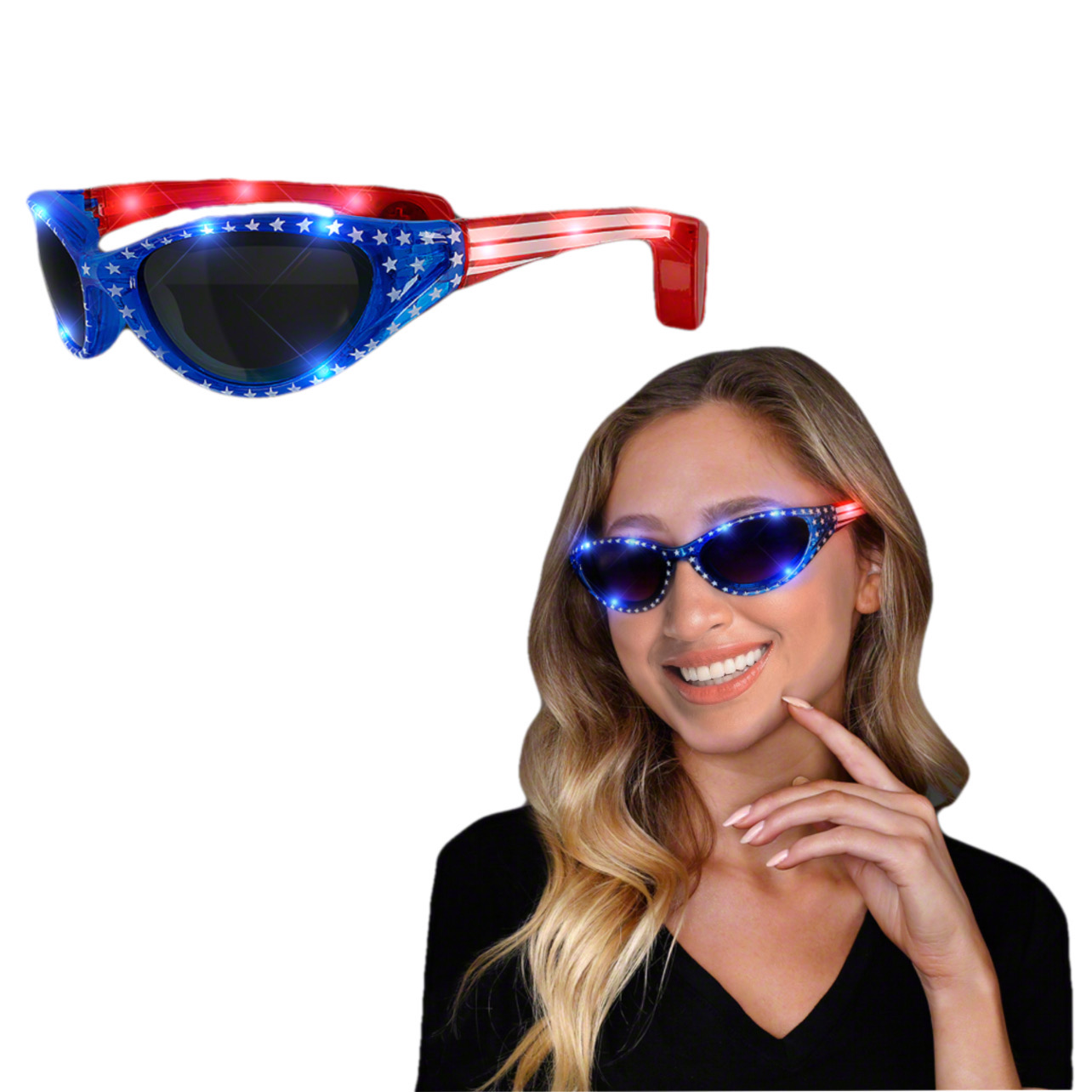 USA Stars and Stripes LED Fourth of July Sunglasses 4th of July 5