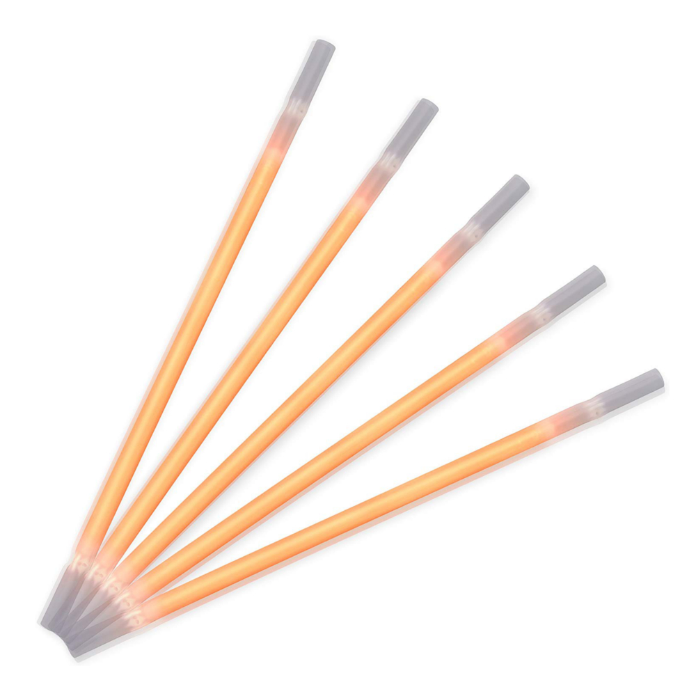 Orange Glow Drinking Straws Pack of 25