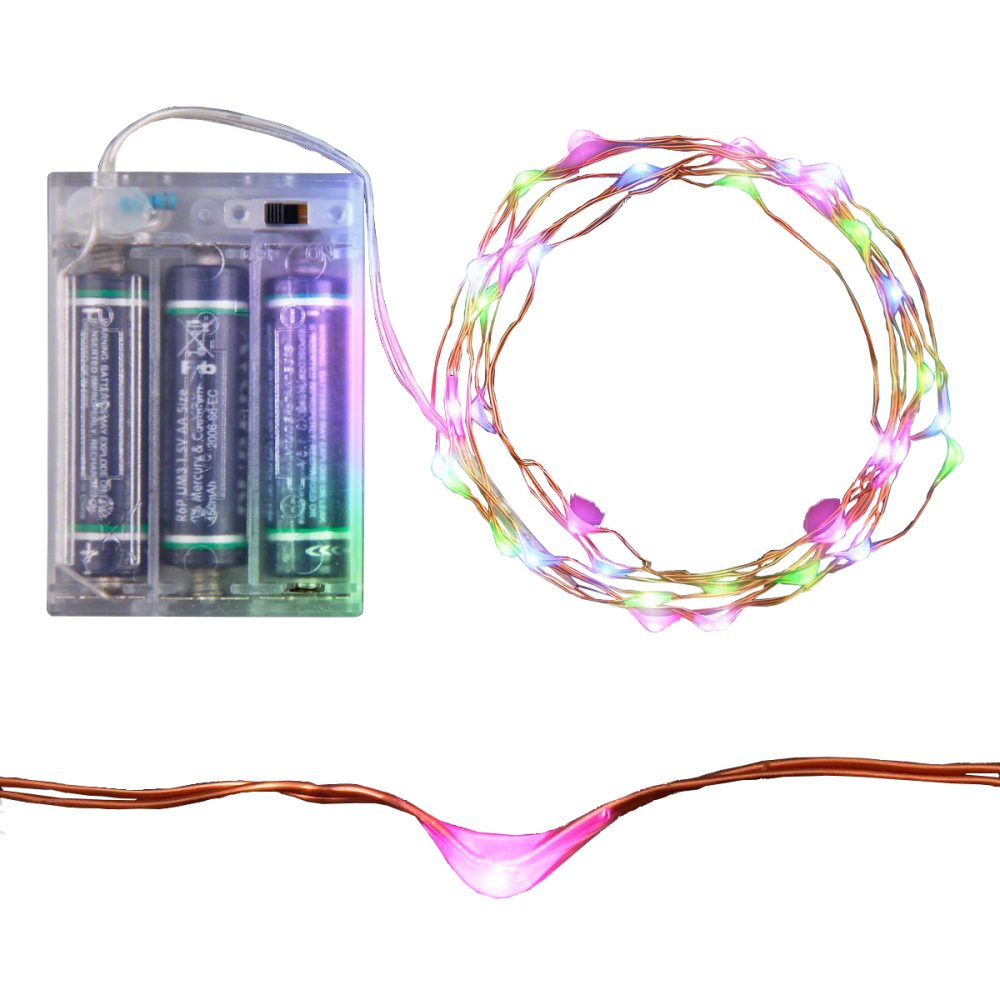 LED Wire String Lights Pink Blue and Green All Products 3