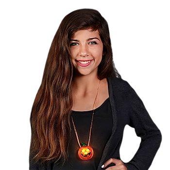 LED Happy Jack O Lantern Pumpkin Necklace All Products