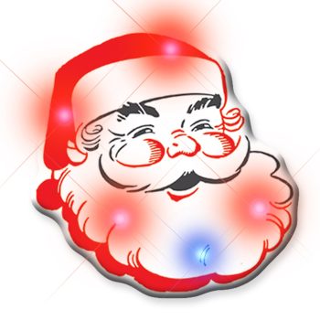 Santa Claus Christmas Flashing Blinky Body Light Lapel Pin All Body Lights and Blinkees