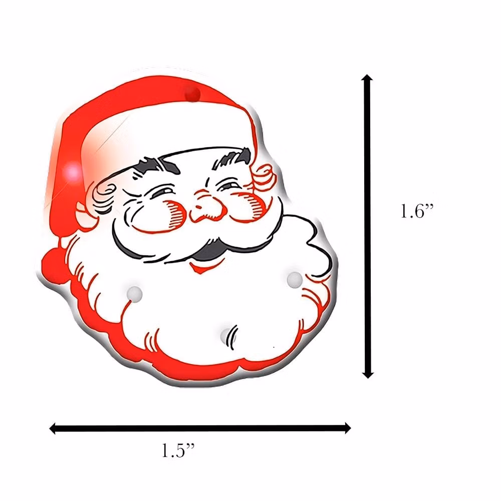 Santa Claus Christmas Flashing Blinky Body Light Lapel Pin All Body Lights and Blinkees 5