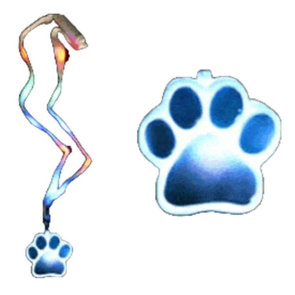 LED Blue Pawprint Charm Necklace with Lightup Lanyard All Products 4
