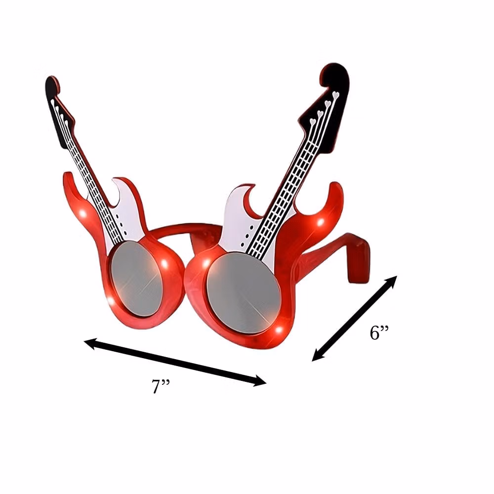 Guitar LED Sunglasses Red All Products 6