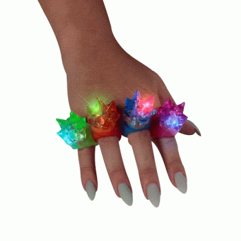 Soft Spike Flashing Rings Pack of 12 Rainbow Multicolor